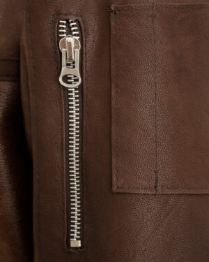 Kożuch męski z ozdobnym suwakiem i kieszenią na rękawie